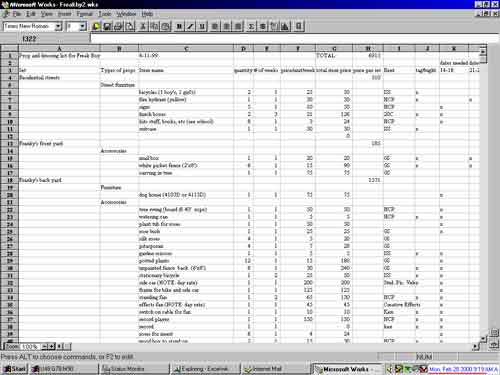Spread Sheet